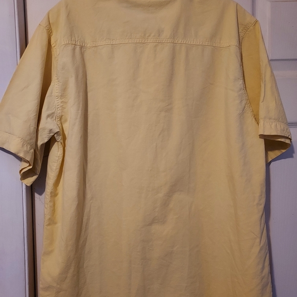 Get Lucky USA Womens M Butter Yellow Short Sleeve Button Embroidery Bling Paint - Picture 9 of 12